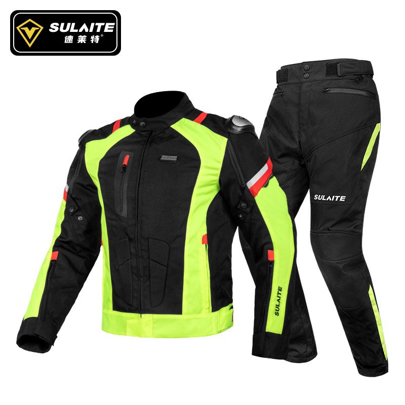 Motorcycle Gear Full Suit - SULAITE Motorcycle Jacket Pants Set Men