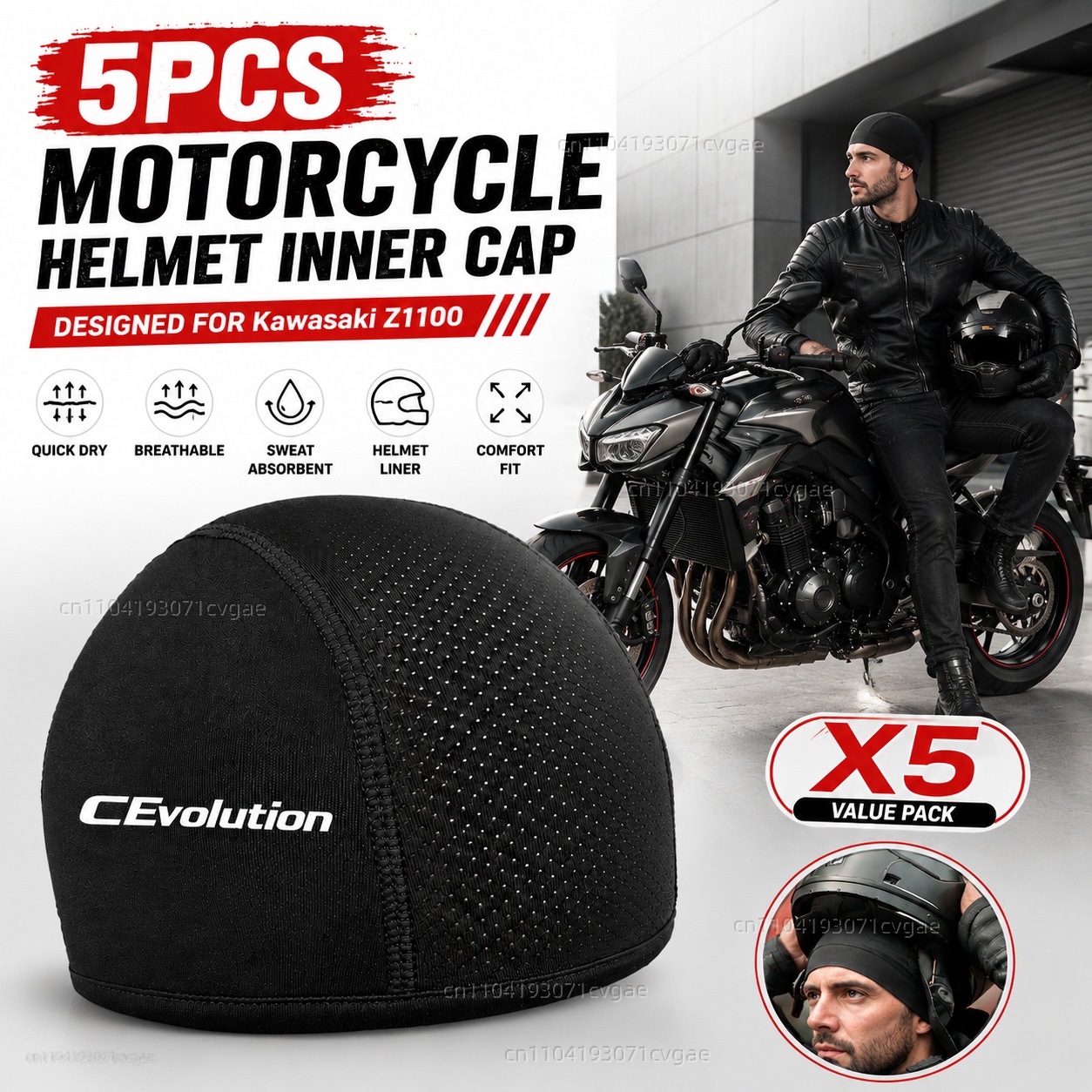 Motorcycle Gear Mens - 5pcs Motorcycle Helmet Inner Cap Hat