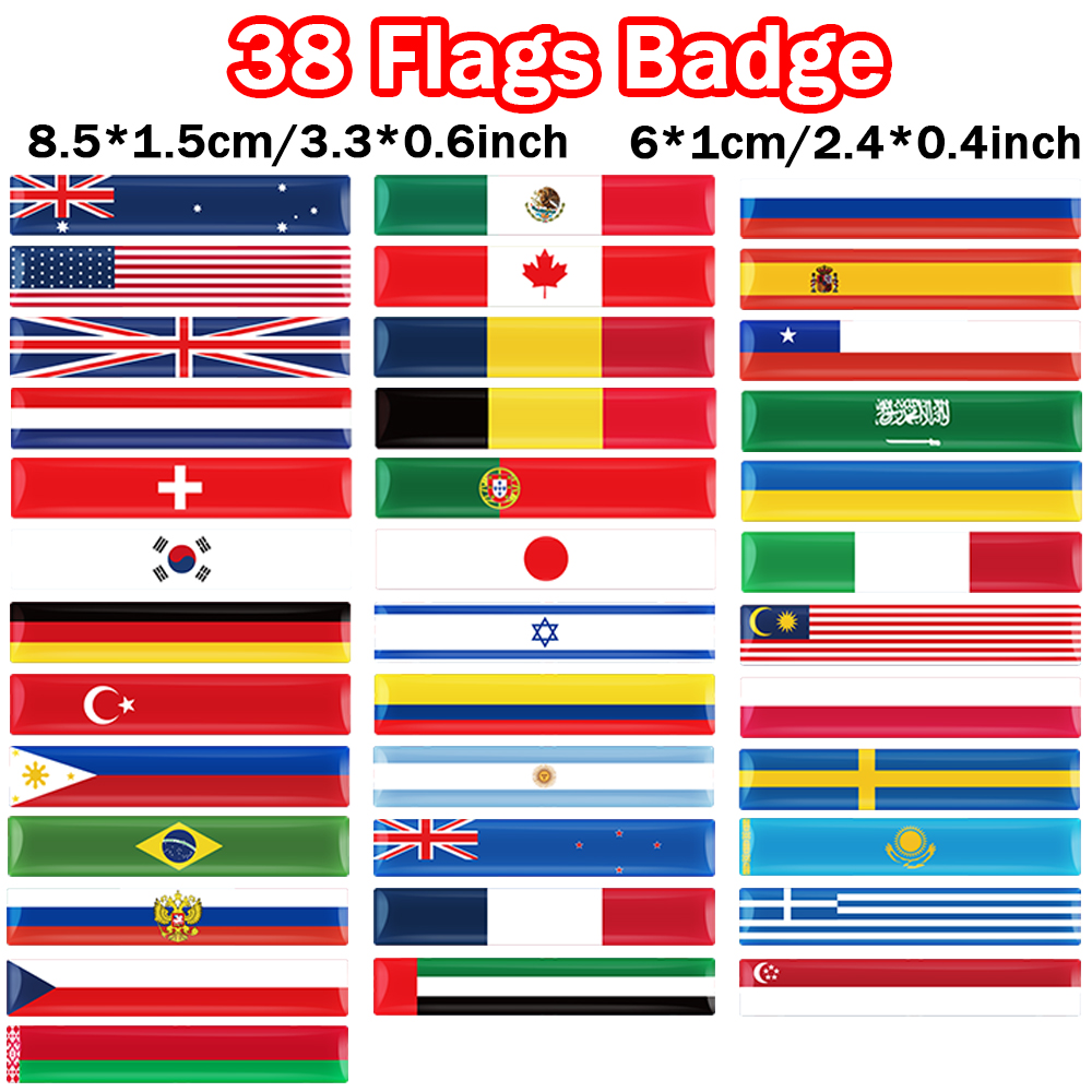 4pcs 3D Epoxy Flag Sticker Aut - Motorcycle Gear Auto ulasan dan harga
