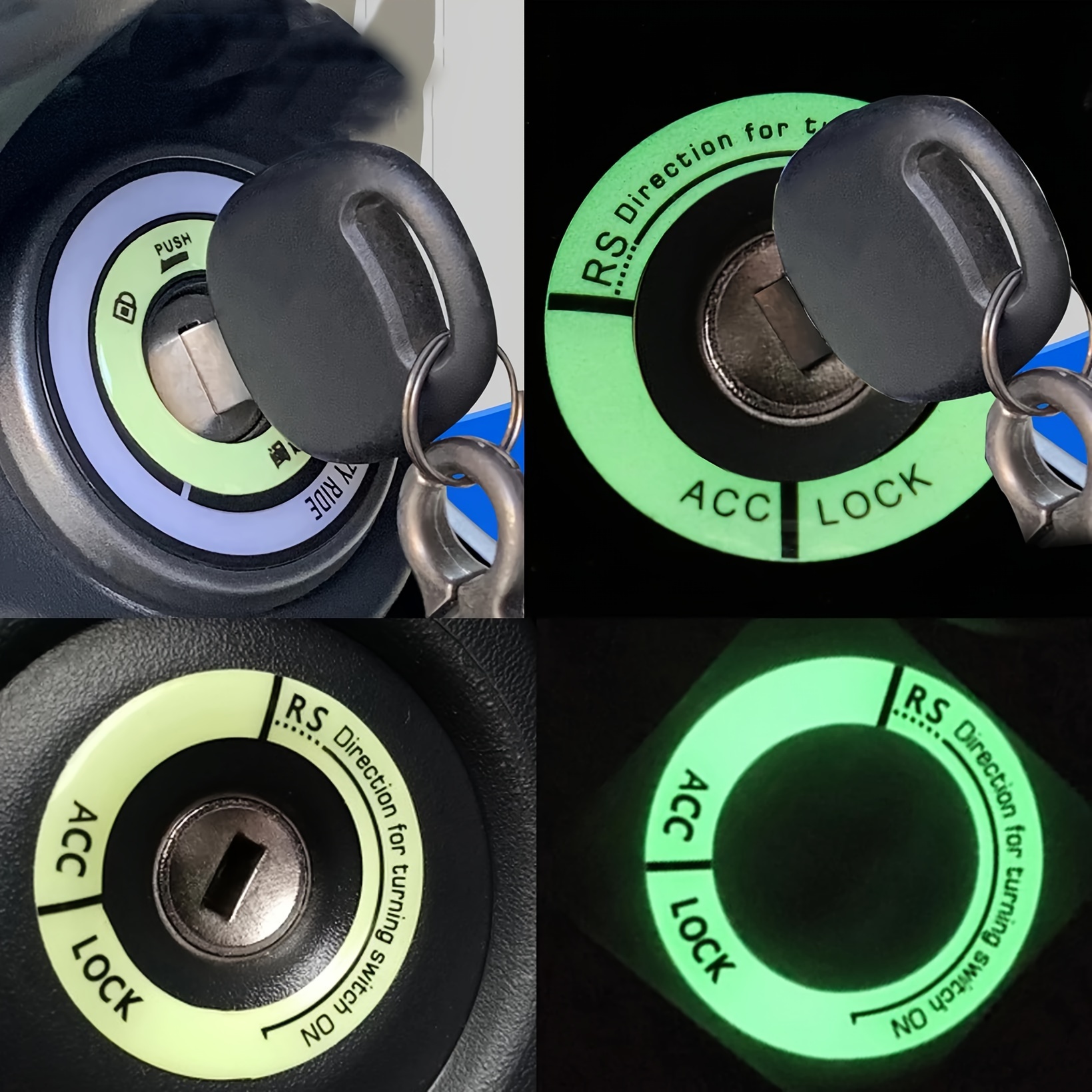 5pcs Luminous Sticker Rings fo - Motorcycle Gear Auto ulasan dan harga